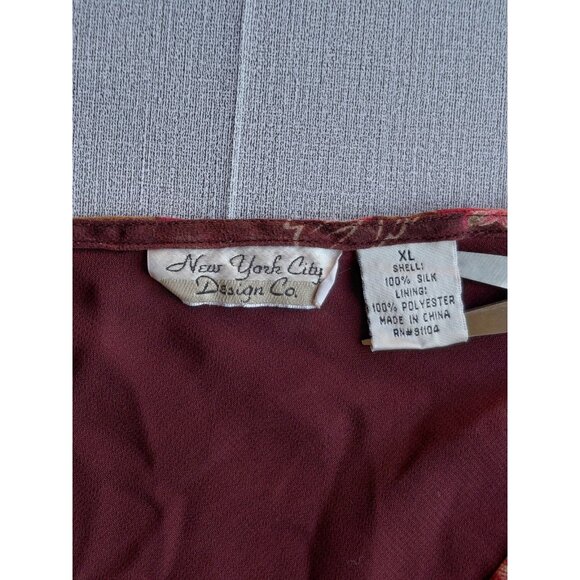 Y2K Silk Floral Babydoll Long Bell Sleeves Blouse XL Fall Fairycore Gypsy Boho - Picture 3 of 13